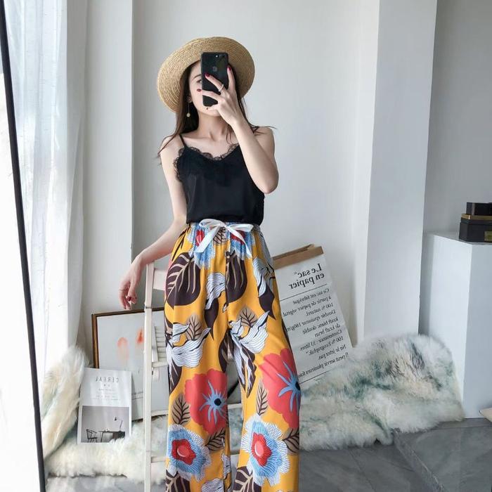 Jual •Ninabobo• CW008 Celana Kulot Panjang Besar Wanita Culotte