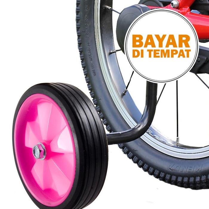Gambar [2PCS] Sepasang Roda Bantu Sepeda Anak Roda Belajar Samping 12"-16" - Pink dari Badranaya Store_NEW undefined Tokopedia