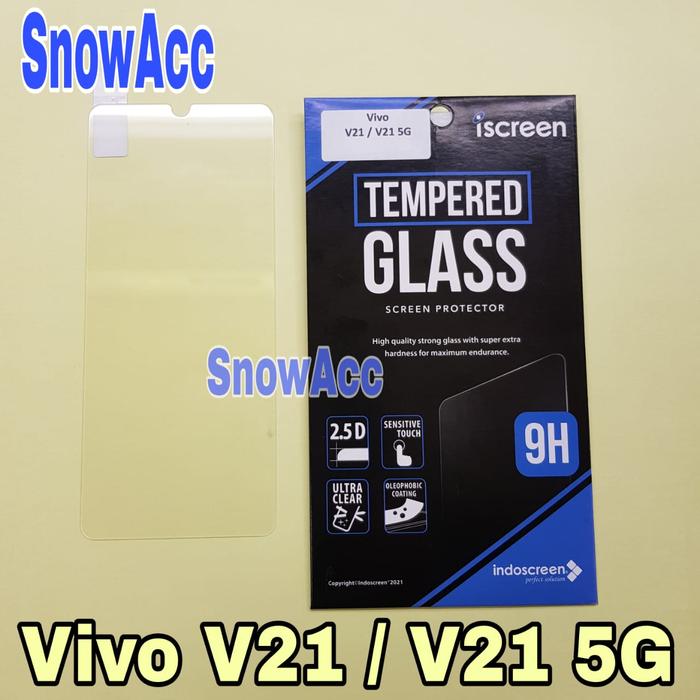 Gambar Iscreen Anti Gores kaca Vivo V21 / Vivo V21 5G Tempered Glass Vivo V21 - tempered glass dari Snow Acc undefined Tokopedia