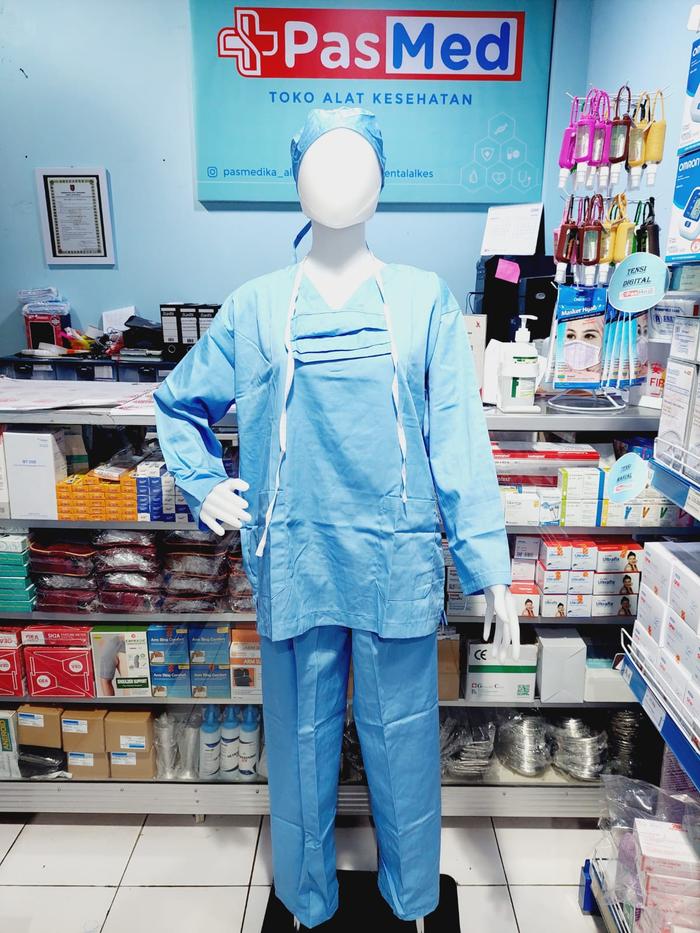 Gambar Baju OKA, Baju OKA / Baju Perawat, Pria Wanita Lengan Panjang - Navy, S dari Pasmedika Alkes undefined 4 Tokopedia