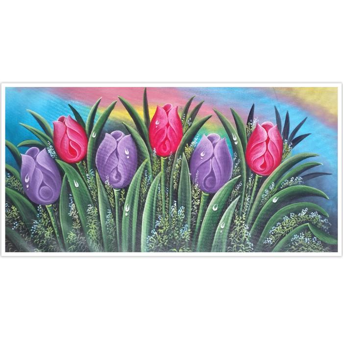 Gambar Lukisan Bunga 60 x 120 cm - B dari toko lukisan sokaraja undefined Tokopedia