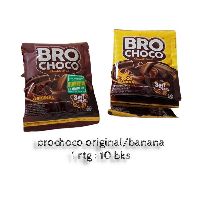 Gambar BRO CHOCO Minuman Coklat 3in1 / Hot Chocolate Drink 3 in 1 TERLARIS - Banana, Non-Promo dari LLstoredia undefined Tokopedia