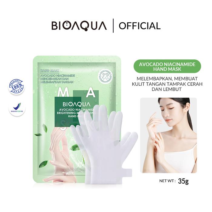 Gambar BIOAQUA Niacinamide Brightening Moisturizing Hand Mask 35g - Avocad Handmask dari BIOAQUA Official Store undefined Tokopedia