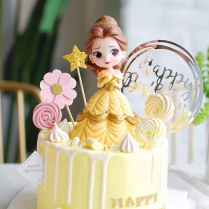 Gambar Topper Princess Belle Beauty and the beast - Kuning dari Kalaneys Shop undefined Tokopedia