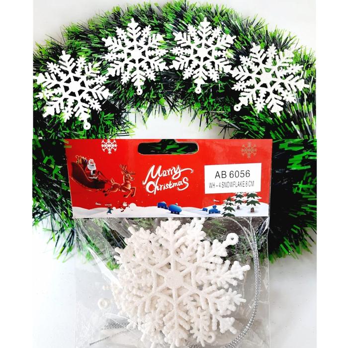 Gambar Snowflake Putih isi 3 Hiasan Natal Kepingan Salju Hiasan Pohon Natal - 8cm 4pcs AB6056 dari MadisonShop undefined Tokopedia