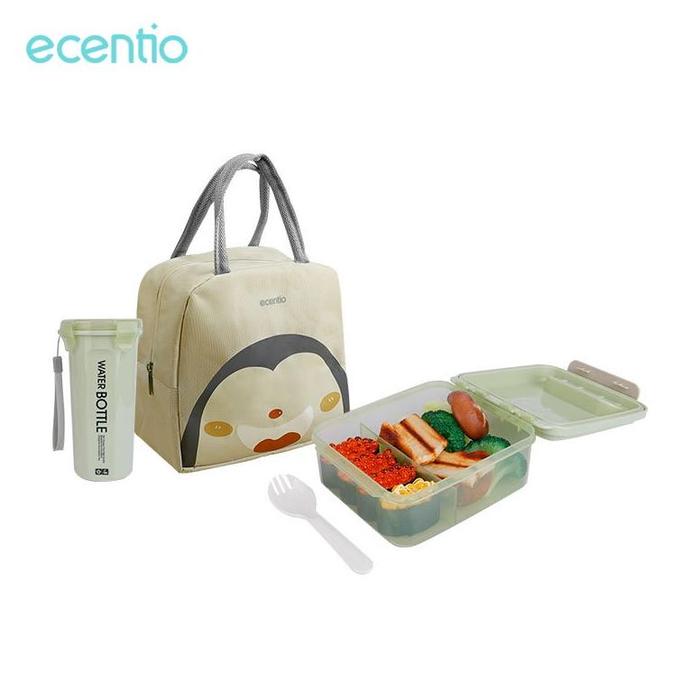 Gambar Ecentio Kotak Makan Lunch Box Set 1000Ml Free 500Ml Botol Minum /Free - hijau box+tas A dari dmaulidah undefined Tokopedia