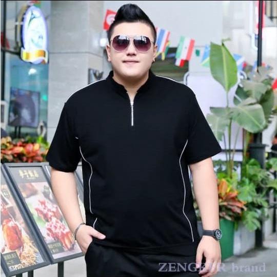 Gambar BAJU PRIA BIGSIZE XXL-3XL WARNA/KAOS JUMBO SLETING/BAJU SANTAI - Hitam, XXL dari azam shopp3 undefined Tokopedia