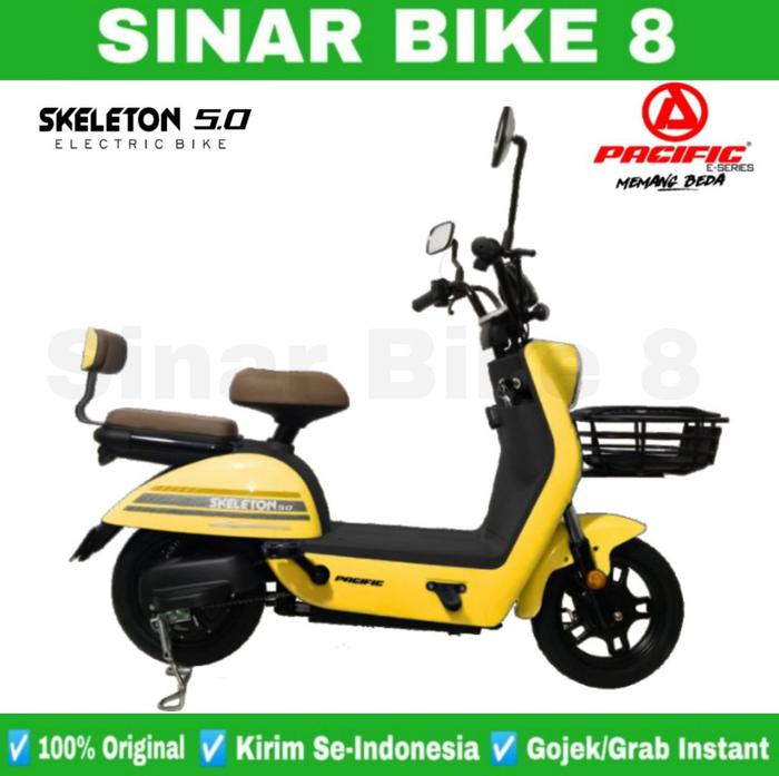 Gambar Sepeda Listrik PACIFIC SKELETON 5.0 E-BIKE Electric Bike 650 Watt - Kuning dari Toko Sepeda Sinar Bike 8 undefined Tokopedia