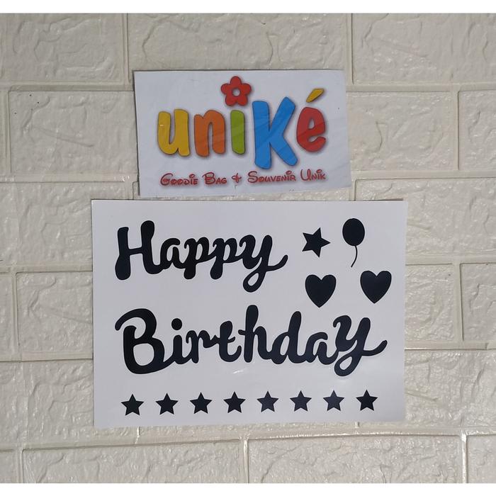 Gambar Stiker Balon PVC HBD / Sticker Balon Bening Transparan Cutting - HBD1 HITAM dari Goodiebag Unike undefined Tokopedia