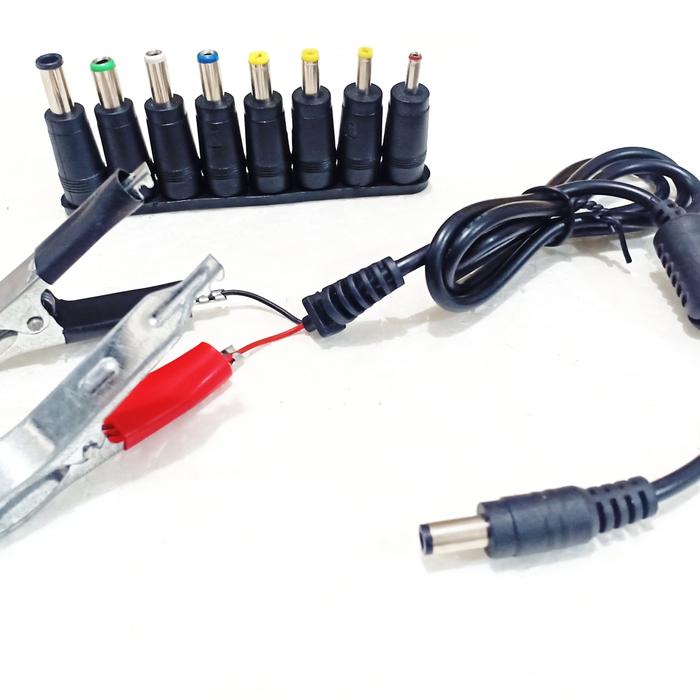 Gambar kit konektor kabel adaptor power supply universal AC dc 8 in 1 laptop - jepit aki dari Sunly elektronik store undefined Tokopedia