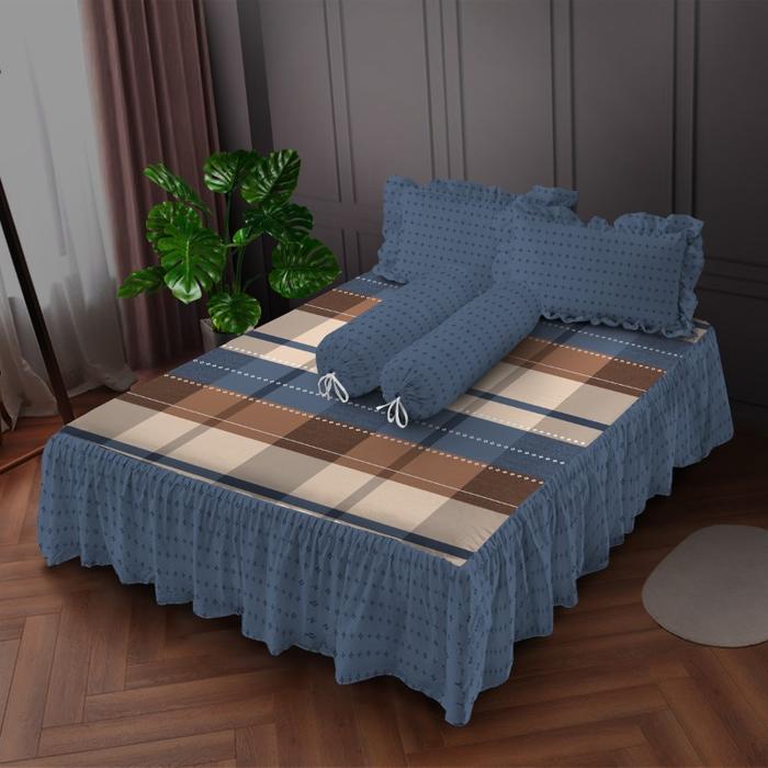 Gambar Kintakun Sprei Rumbai 160x200 / 180x200 Gemi Aesthetic Dluxe Biru - 160x200 dari Kamar Rumahku undefined Tokopedia