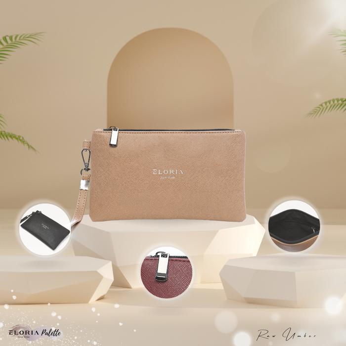 Gambar Eloria New York Women Wristlet Pouch Bag Clutch Eloria Palette - Raw Umber dari Eloria New York undefined Tokopedia