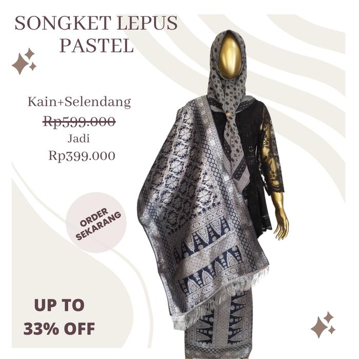 Gambar Songket Lepus Pastel Silver Khas Palembang - Songket PaSH - Navy Silver dari Songket PaSH Official Store undefined Tokopedia