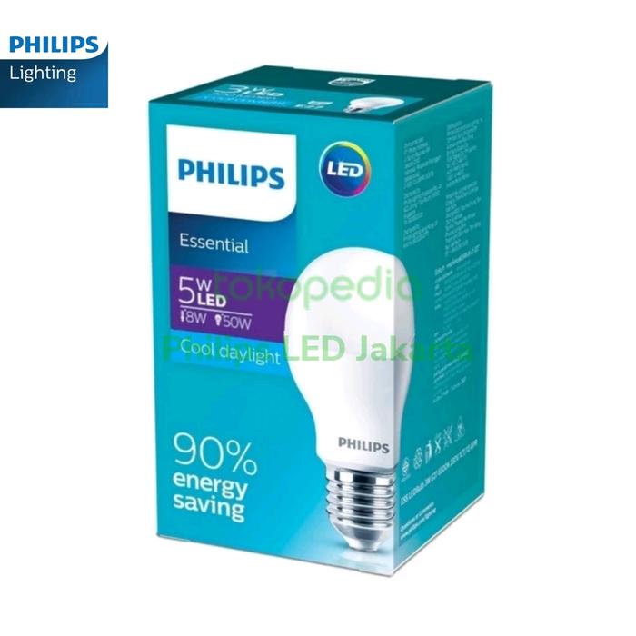 Gambar Lampu PHILIPS Essential LED Bulb 5W 5 W 5 Watt 5Watt E27 6500K dari LED Lighting Store undefined Tokopedia