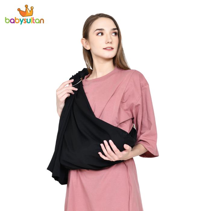 Gambar Gendongan Bayi Ring Sling (Free Tas & Fitur Cover Busui) babysultan - Hitam dari babysultan undefined Tokopedia