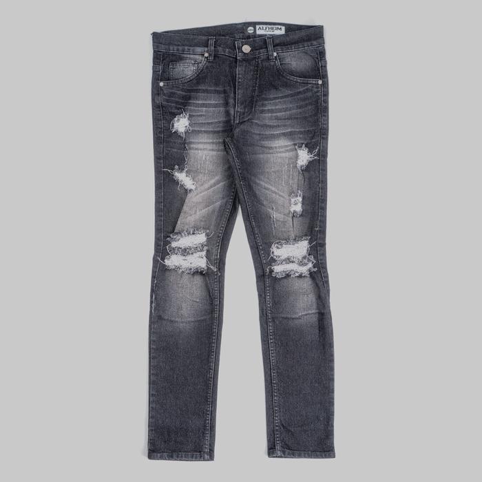 Gambar Ripped Pants Denim AlfheimCloth.Inc Slim Fit Men Dark Inferno - Dark Inferno, S dari ALFHEIM CLOTH.INC undefined Tokopedia