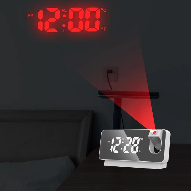 Gambar Jam Digital LED Proyektor Smart Alarm Temperature Clock - Putih dari POZNER SURABAYA undefined Tokopedia