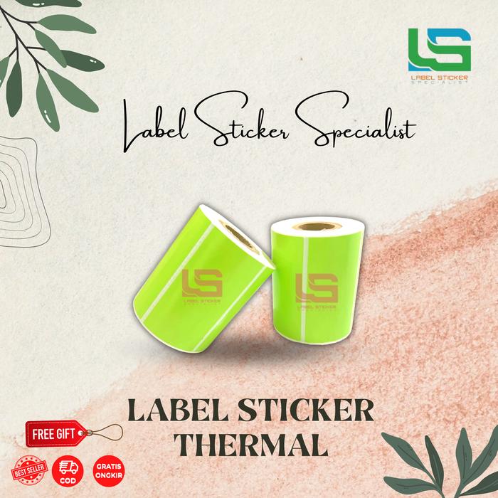 Gambar LABEL STIKER BARCODE THERMAL 80X40 MM ISI 380 PCS - Hijau dari Label Sticker Specialist undefined Tokopedia
