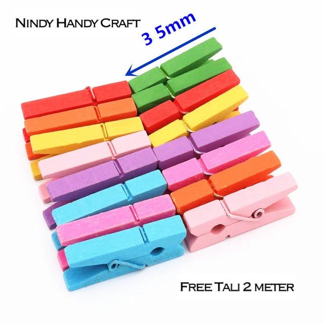 Gambar Aneka Ukuran Jepit Kayu 12pcs 2.5 - 7.2cm - Jepit Kayu - WoodenClip - Warna 3.5cm, Isi 12pcs dari Nindy Handy Craft undefined Tokopedia