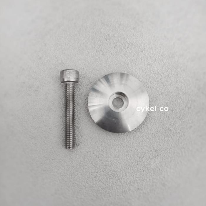 Gambar stem top cap sepeda aluminum top cap with stainless bolt - type 1 dari cykel co undefined Tokopedia