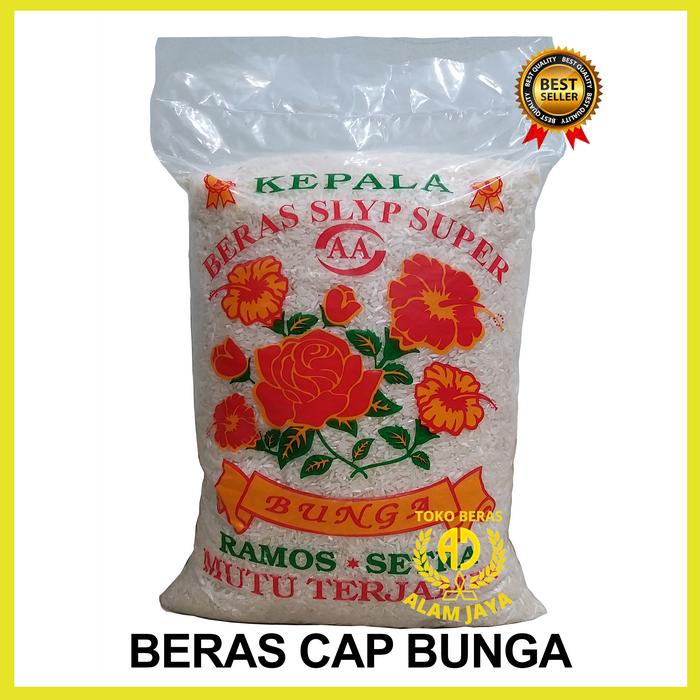 Gambar BERAS CAP BUNGA SETRA RAMOS - BERAS PUTIH - 5 KG KUALITAS MEDIUM - 5 KILOGRAM dari Alam Jaya Beras undefined Tokopedia