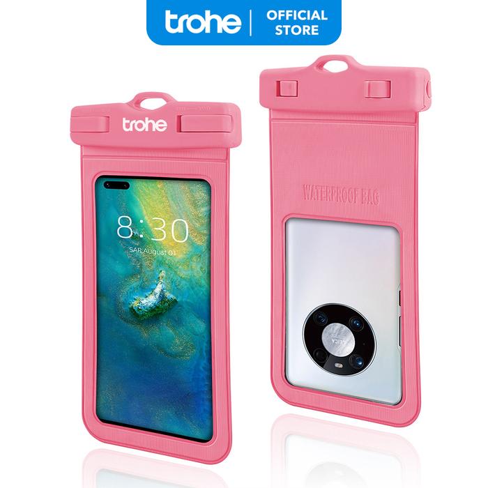 Gambar Trohe Kantong Casing HP Anti Air Mobile Phone Pouch Waterproof CaseBag - Merah Muda dari TROHE.ID undefined Tokopedia