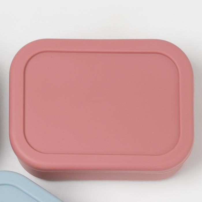 Gambar Kottonville - Silicone Lunch box Rectangle with Compartments - Pink dari KottonvillexTinyTrend undefined Tokopedia