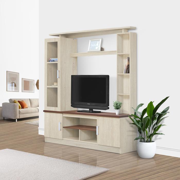 Gambar BROOK Rak TV Meja TV Pajangan Lemari Buffet Kayu Modern Minimalis - Sonoma Cream dari Rumah Furniture & Home Living undefined Tokopedia