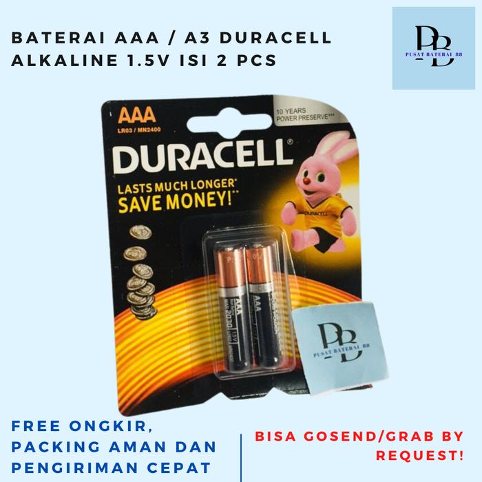 Gambar Baterai AAA / A3 Duracell Alkaline 1.5V isi 2 pcs dari Pusat Baterai 88 undefined Tokopedia