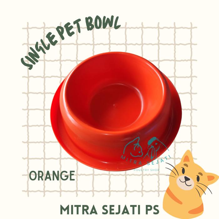 Gambar Tempat Makan Kucing Single Bowl Pet Anti Semut - Orange dari Mitra Sejati Poultry Shop undefined Tokopedia