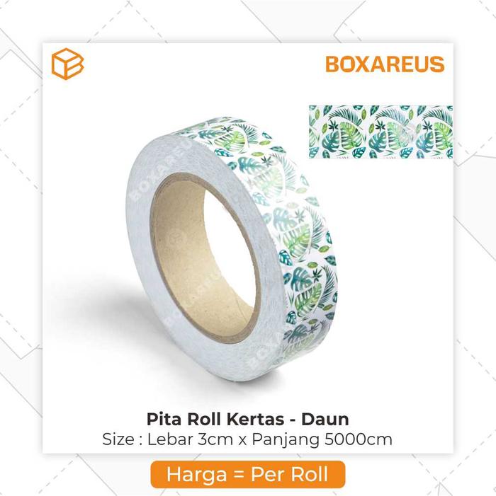 Gambar Pita Kertas berbagai motif. Cocok untuk Box/Toples Idul Fitri. - Daun hijau dari Box Are Us undefined Tokopedia