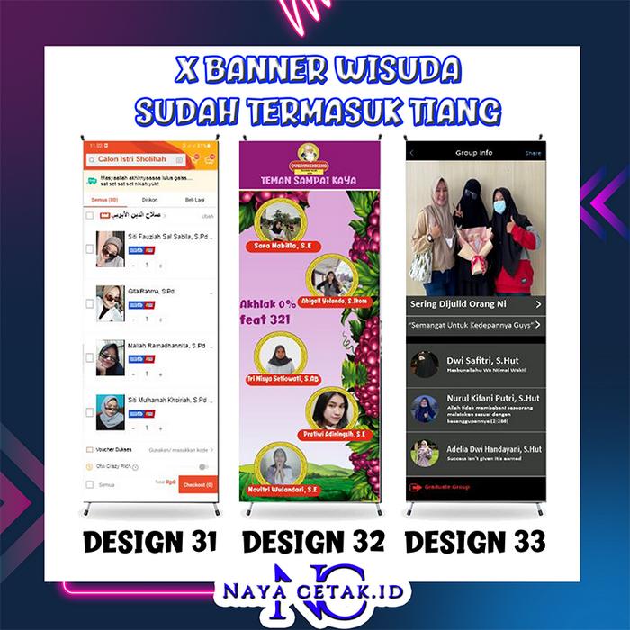 Gambar x banner wisuda 1 harii jadi, uk. 60 x 160 cm free tiang premium 3 - request dari Naya Jaya Printing undefined Tokopedia