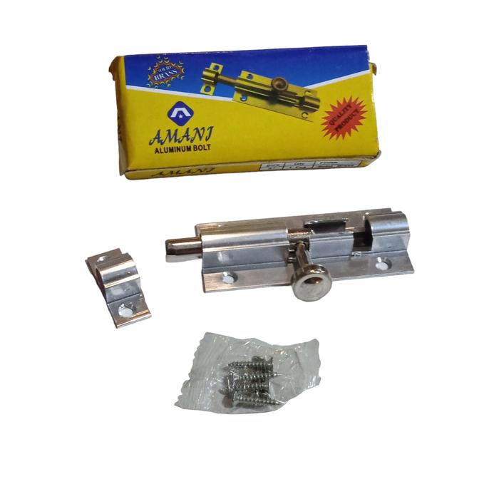 Gambar Grendel Pintu 3 Inch | Grendel Aluminium Slot 3" | Grendel Slot Pintu - Silver (Amani) dari Kapten Material undefined Tokopedia