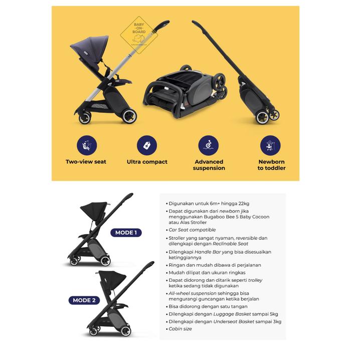 Bugaboo Ant Complete Stroller bayi anak Kereta Dorong