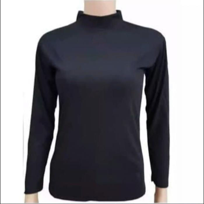 Gambar MANSET TURTLENECK LENGAN PANJANG - KAOS POLOS WANITA KERAH TINGGI - Hitam, L dari J I R E X X E undefined Tokopedia