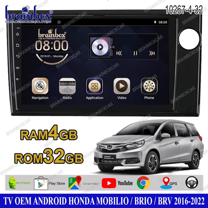 Gambar Brainbox TV Mobil OEM Honda Brio Mobilio BRV 2016-2022 Android Headuni - 4GB + 32GB dari Brainbox Car and Home undefined Tokopedia