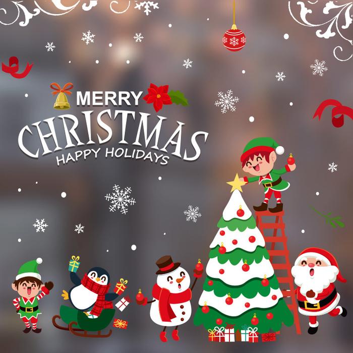 Gambar Wall Sticker Christmas Stiker Dinding Decoration Hari Natal - D dari Orfilla Beauty undefined Tokopedia
