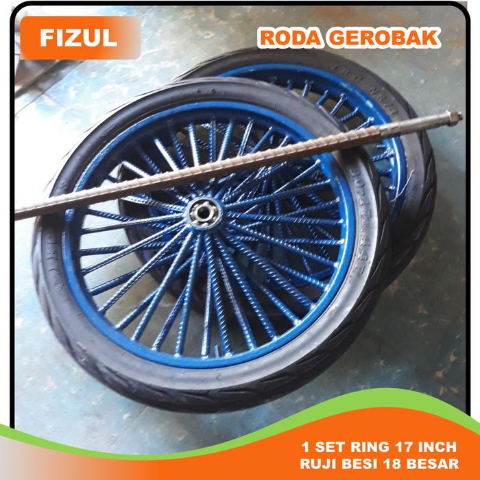 Jual RODA GEROBAK DORONG 1 Set Ring 17 inch Ruji Besi Besar - As Roda ...