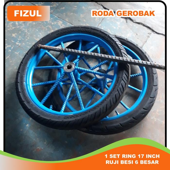 Jual RODA GEROBAK DORONG 1 Set Ring 17 inch Ruji Besi Besar - As Roda ...