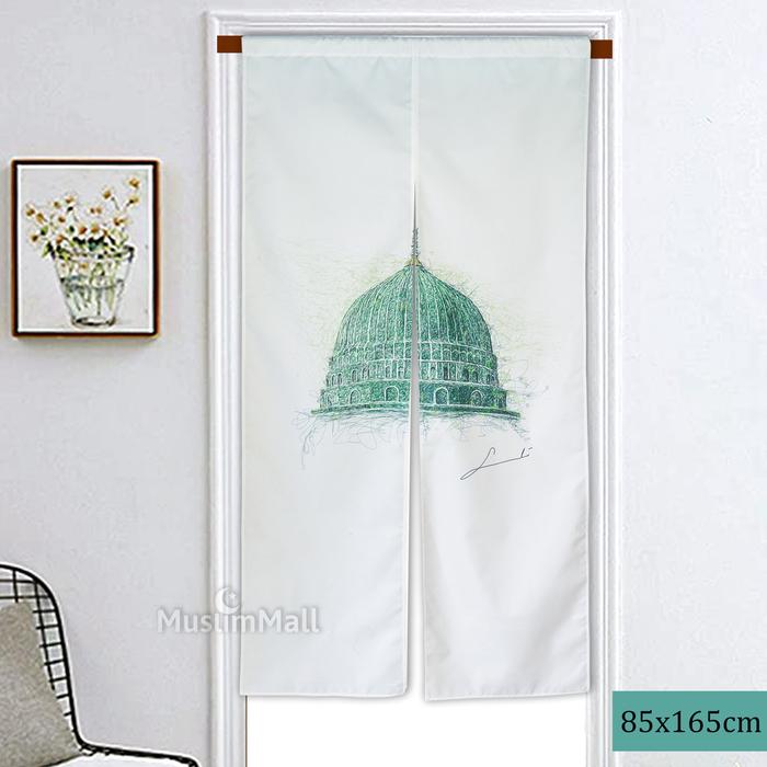 Gambar Tirai Pintu Jepang Gorden Kanvas Motif Islami - Noren Japanese Curtain - Nabawi dari Muslim Mall undefined Tokopedia
