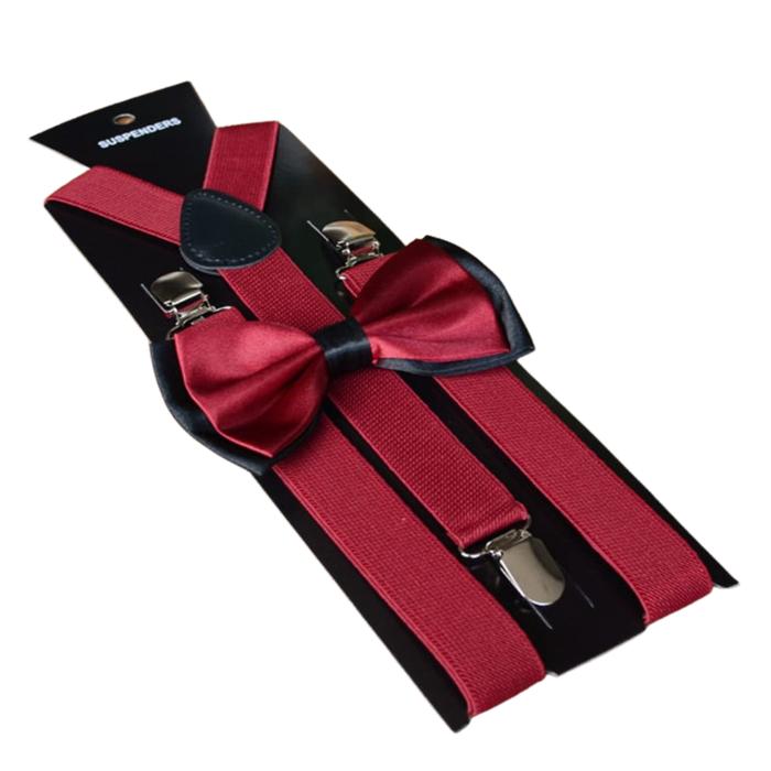 Gambar ROBB - PAKET suspender + bow tie - dasi kupu - bretel pantalon - WINE RED, TANPA DASI KUPU dari Toko 1973 undefined Tokopedia