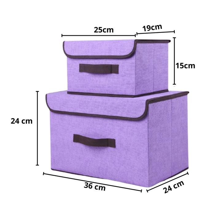Gambar RSM Storage Bag 2 In 1 Box Tempat Penyimpanan Serbaguna Kotak Pakaian - Ungu dari Retail Shopping Mall undefined Tokopedia