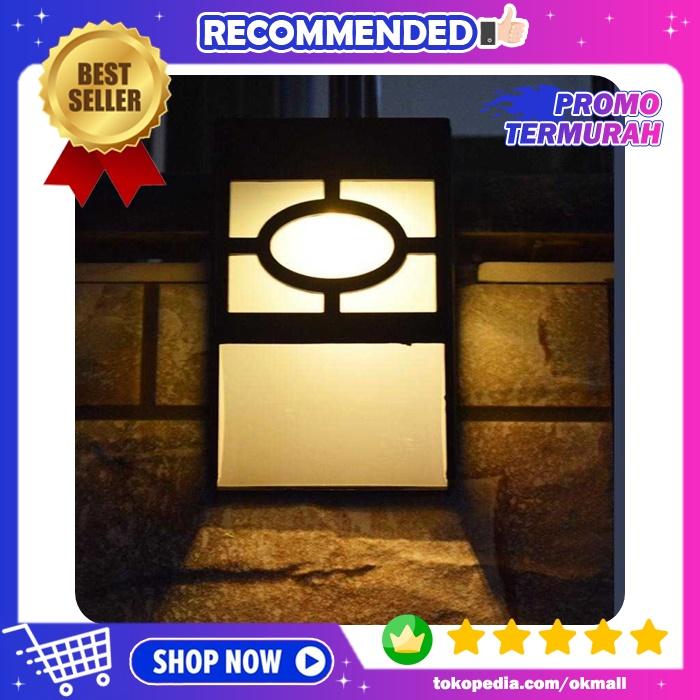Gambar Lampu Hias Dinding Taman LED Solar Panel Wall Lamp Outdoor Waterproof - Warm White dari OkMall ID undefined Tokopedia