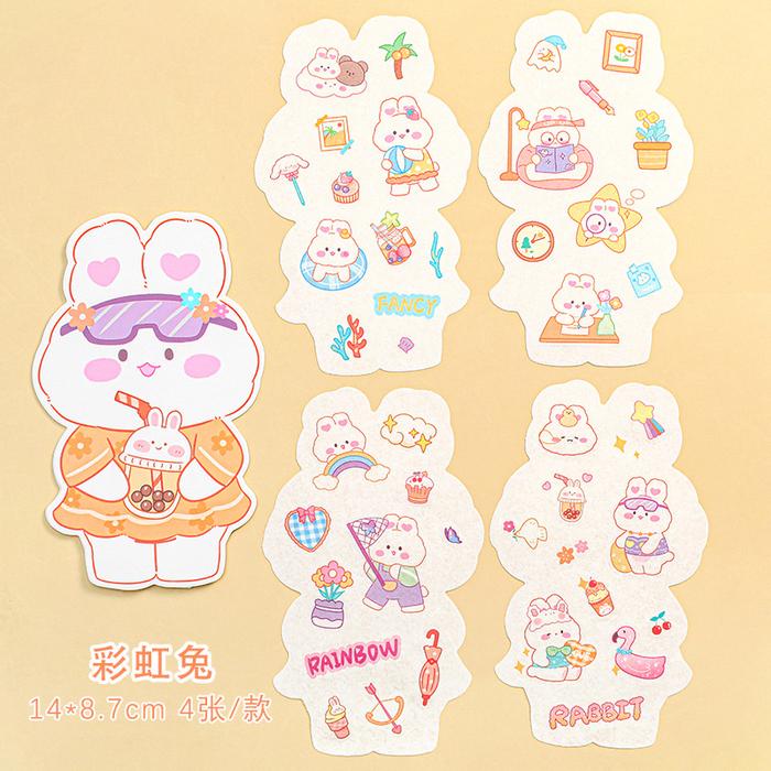 Gambar Sticker aesthetic set sticker motif rabbit sticker lucu ST4 - Boba dari Beibeistore undefined Tokopedia