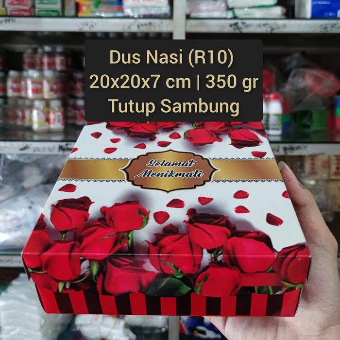 Gambar Box / Kardus / Dus Nasi Kue Snack Makanan - 20x20x7 cm - Mawar Merah dari Toko Plastik Virgo undefined Tokopedia