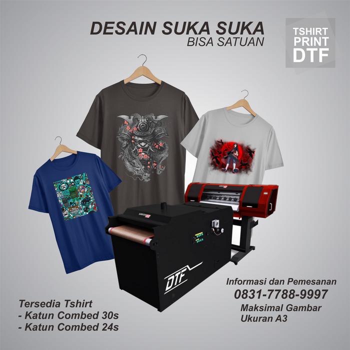 Gambar custom baju kaos sablon dtf satuan - 30s, S dari Vilour Sport_NEW undefined Tokopedia