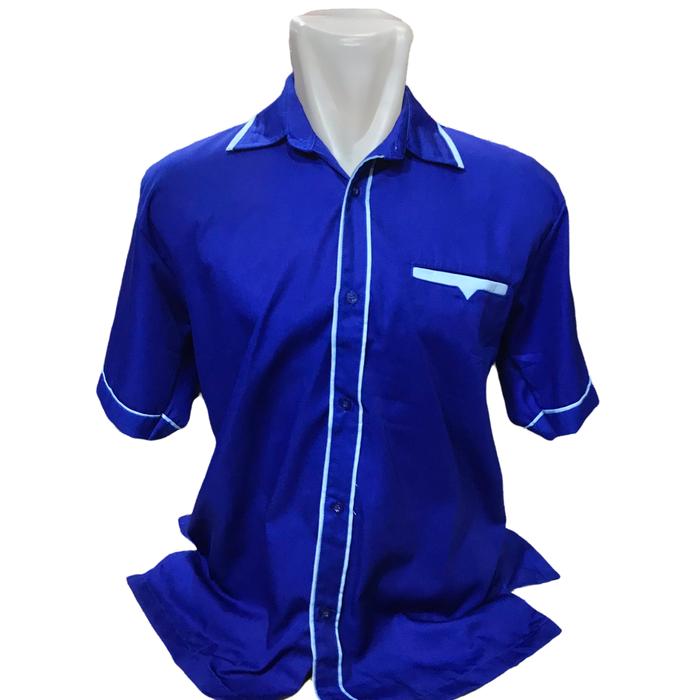 Gambar Seragam Kemeja PDH Partai DEMOKRAT Seragam Kantor Biru Bca List Putih - polos, M dari STAR.KONVEKSI undefined Tokopedia