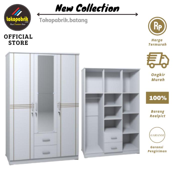 Gambar Set Lemari dan Meja Rias - Satu Paket Lemari Pakaian dan Meja Rias - Lemari 3 Pintu dari Tokopabrik Official Batang undefined Tokopedia