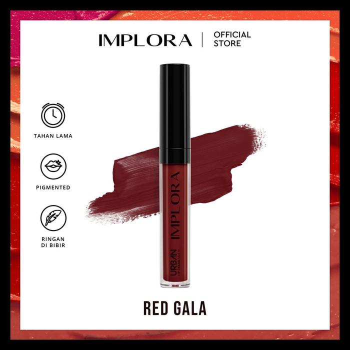 Gambar IMPLORA Urban Lip Cream Matte - Lipstick 20 Warna - 20 Red Gala dari Primrose Beauty Shop undefined Tokopedia