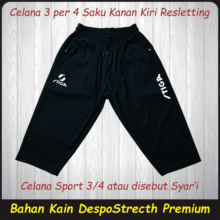Gambar Celana Pingpong Lokal 3/4 Syar'i stiga Tenis Meja Glow in The Dark - Celana Hitam, L dari SINARPRINTDigitalManualSablon undefined 5 Tokopedia